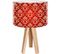 Lampe De Chevet Bois Rouge 30x30x45cm