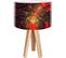 Lampe De Chevet Bois Rouge 30x30x45cm