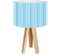 Lampe De Chevet Bois Bleu 30x30x45cm