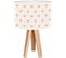 Lampe De Chevet Enfant Trépied Bois Abat Jour Beige Et Rose