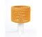 Lampe De Chevet Bois Orange 24x24x35cm