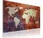 Tableau Carte Du Monde 120 X 80 Cm Rouge