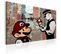 Tableau Mario Bros Sur Mur Banksy 120 X 80 Cm Rouge