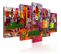 Tableau Petite Ville Colorée 200 X 100 Cm Multicolore