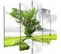 Tableau Vert Arbre Solitaire 225 X 100 Cm Vert