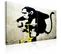 Tableau « Détonateur Singe » Par Banksy 90 X 60 Cm Blanc