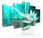 Tableau Lotus Turquoise 100 X 50 Cm Vert