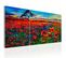 Tableau Vallée Des Coquelicots 120 X 60 Cm Rouge