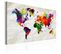 Tableau Carte Du Monde Arc-en-folie 90 X 60 Cm Multicolore