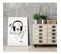 Tableau Bois Casque De Musique 50 X 70 Cm Blanc