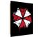 Tableau Bois Resident Evil Logo Umbrella Corporation 40 X 60 Cm Rouge