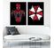 Tableau Bois Resident Evil Logo Umbrella Corporation 50 X 70 Cm Rouge