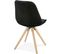 Chaise Scandinave Rembourrée Velours Noir Pieds Noir