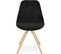 Chaise Scandinave Rembourrée Velours Noir Pieds Noir