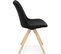 Chaise Scandinave Rembourrée Velours Noir Pieds Noir