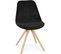 Chaise Scandinave Rembourrée Velours Noir Pieds Noir