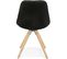 Chaise Scandinave Rembourrée Velours Noir Pieds Noir