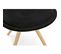 Chaise Scandinave Rembourrée Velours Noir Pieds Noir