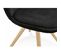 Chaise Scandinave Rembourrée Velours Noir Pieds Noir