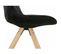 Chaise Scandinave Rembourrée Velours Noir Pieds Noir