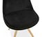 Chaise Scandinave Rembourrée Velours Noir Pieds Noir