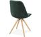 Chaise Scandinave Rembourrée Velours Vert Pieds Bois Clair