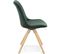 Chaise Scandinave Rembourrée Velours Vert Pieds Bois Clair