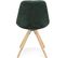 Chaise Scandinave Rembourrée Velours Vert Pieds Bois Clair