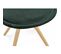 Chaise Scandinave Rembourrée Velours Vert Pieds Bois Clair