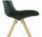 Chaise Scandinave Rembourrée Velours Vert Pieds Bois Clair