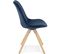 Chaise Scandinave Rembourrée Velours Bleu Pieds Bois Clair