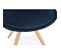 Chaise Scandinave Rembourrée Velours Bleu Pieds Bois Clair