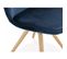 Chaise Scandinave Rembourrée Velours Bleu Pieds Bois Clair