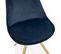 Chaise Scandinave Rembourrée Velours Bleu Pieds Bois Clair