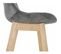 Tabouret De Bar Rembourré Velour Gris Pied Bois H Assise 76cm