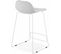 Tabouret De Bar Tissu Gris Clair Et Métal Blanc H85cm