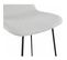 Tabouret De Bar En Tissu Gris Clair Et Métal Noir H95cm