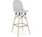 Tabouret De Bar Tissu Gris Clair Et Bois H111cm