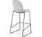 Tabouret De Bar En Tissu Gris Clair Et Métal Noir H112cm