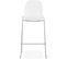 Tabouret De Bar Struture Chromé Assise Blanc H75cm