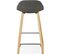 Tabouret Bar Bois Noir 47x46x86,5cm