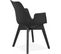 Fauteuil Scandinave Rembourré Assise Et Pieds Noir