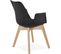 Fauteuil Scandinave Rembourré Assise Noir Pieds Boir Clair