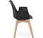 Fauteuil Scandinave Rembourré Assise Noir Pieds Boir Clair