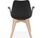 Fauteuil Scandinave Rembourré Assise Noir Pieds Boir Clair