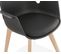 Fauteuil Scandinave Rembourré Assise Noir Pieds Boir Clair