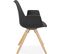 Fauteuil Scandinave Rembourré Couleur Noir Pieds Bois Clair