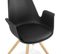 Fauteuil Scandinave Rembourré Couleur Noir Pieds Bois Clair