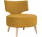 Fauteuil Cosy Rembourré Tissu Couleur Jaune Orangé