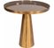 Table D’appoint Embase Ronde Doré Plateau Gris Taupe D51cm